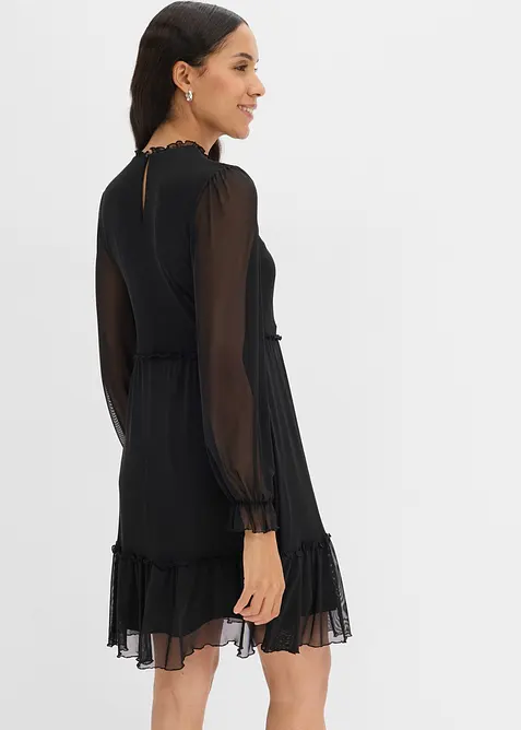 Jerseykleid aus feinem Mesh, bonprix