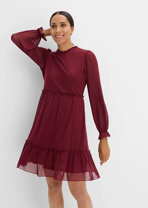 Jerseykleid aus feinem Mesh, bonprix