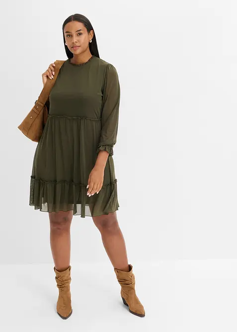Robe en jersey et mesh fin, bonprix