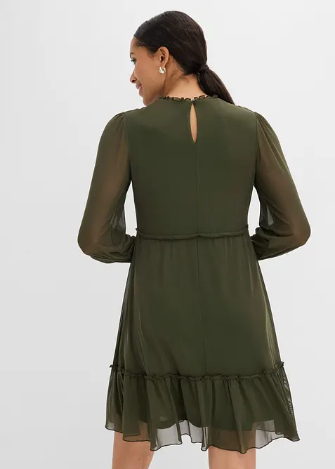 Jerseykleid aus feinem Mesh, bonprix