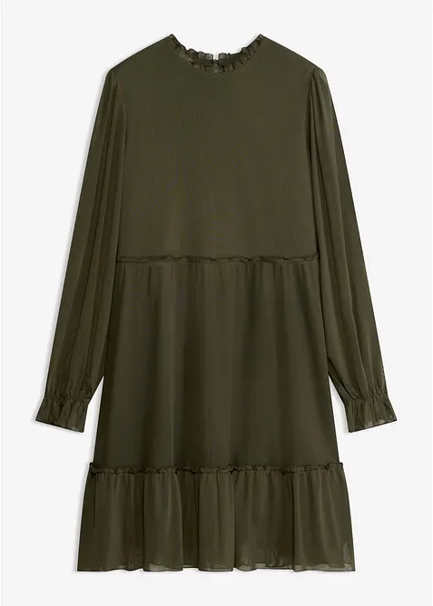 Jerseykleid aus feinem Mesh, bonprix