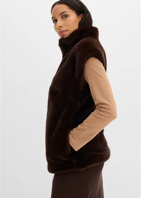 Veste sans manches en peluche, bonprix