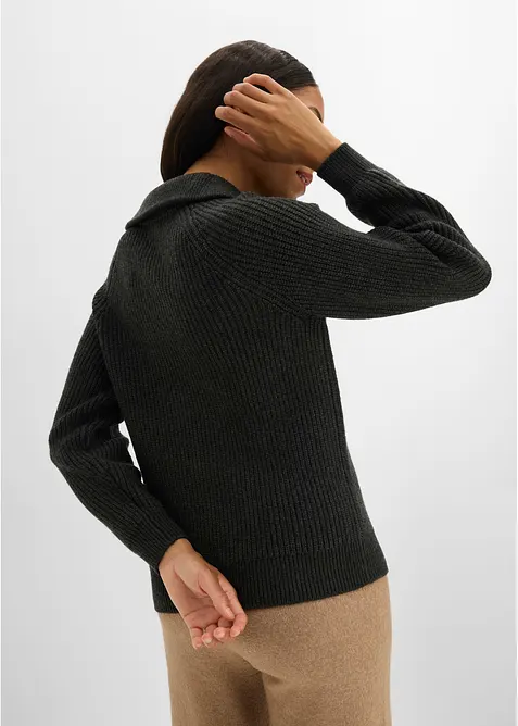 Troyer-Pullover aus weichem Viskose-Mix, bonprix