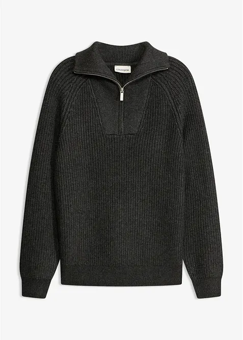 Troyer-Pullover aus weichem Viskose-Mix, bonprix