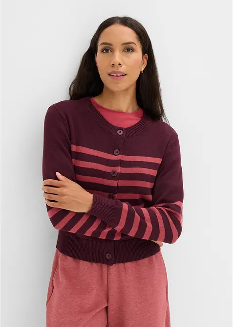 Verk&uuml;rzte Strickjacke aus Baumwoll-Mix, bonprix
