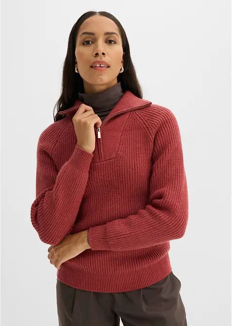 Troyer-Pullover aus weichem Viskose-Mix, bonprix