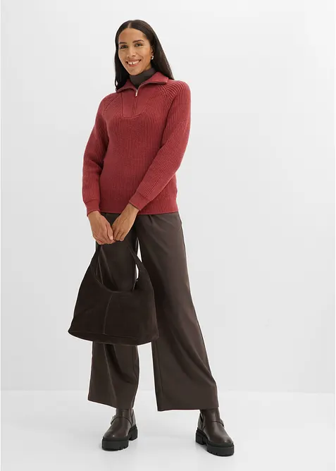 Troyer-Pullover aus weichem Viskose-Mix, bonprix