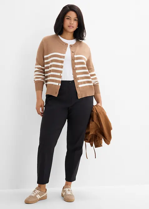 Verk&uuml;rzte Strickjacke aus Baumwoll-Mix, bonprix