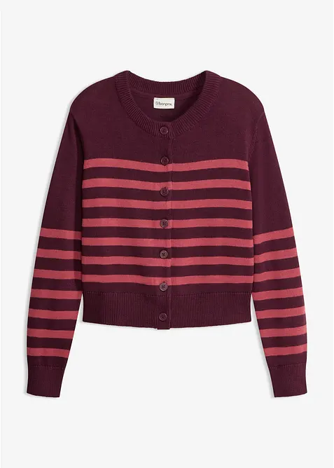 Verk&uuml;rzte Strickjacke aus Baumwoll-Mix, bonprix