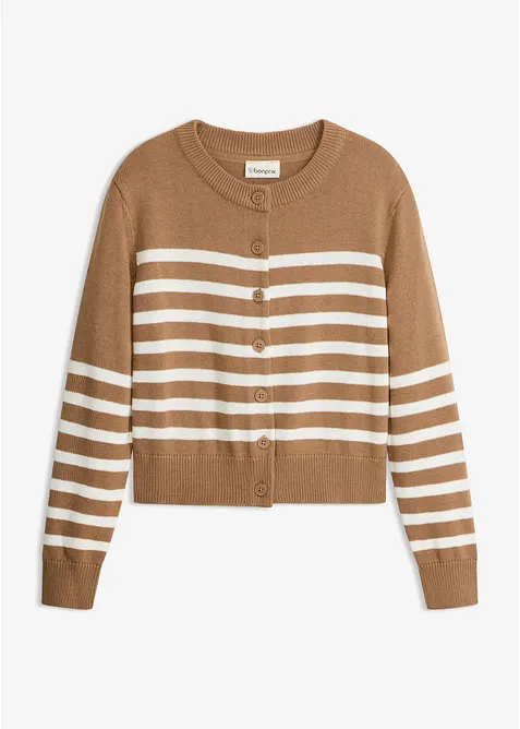Verk&uuml;rzte Strickjacke aus Baumwoll-Mix, bonprix
