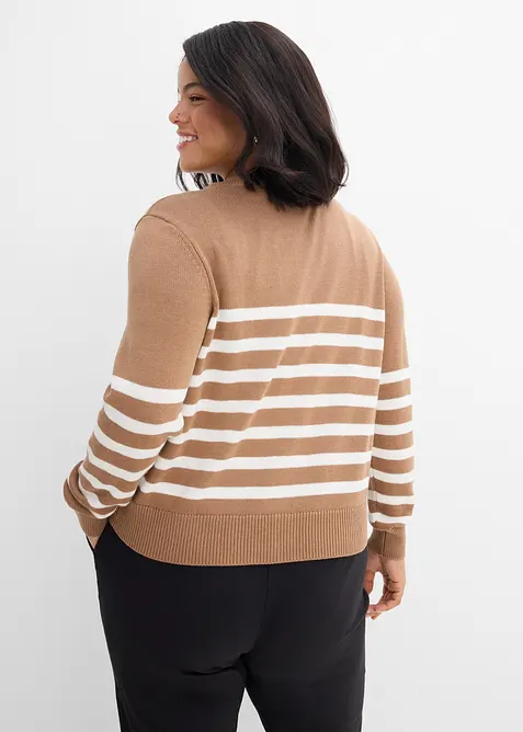 Verk&uuml;rzte Strickjacke aus Baumwoll-Mix, bonprix