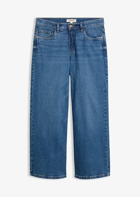 Jean large, taille mi-haute, cropped, bonprix