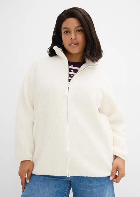 Sweat zipp&eacute; en sherpa, bonprix