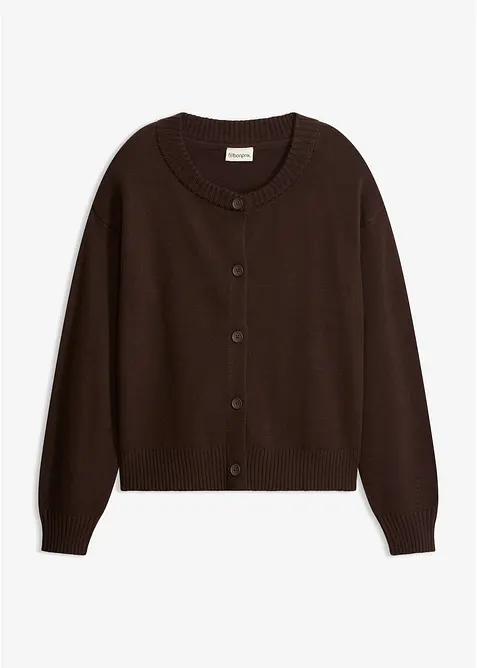 Verk&uuml;rzte Strickjacke aus Baumwoll-Mix, bonprix