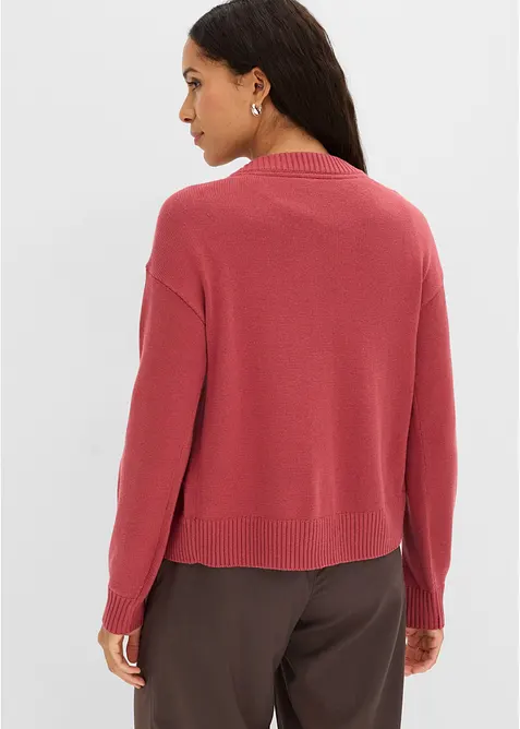 Verk&uuml;rzte Strickjacke aus Baumwoll-Mix, bonprix