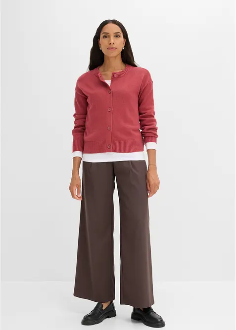 Verk&uuml;rzte Strickjacke aus Baumwoll-Mix, bonprix