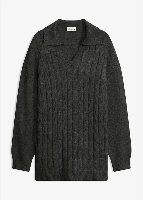Zopfstrick-Pullover aus Viskose-Mix, bonprix
