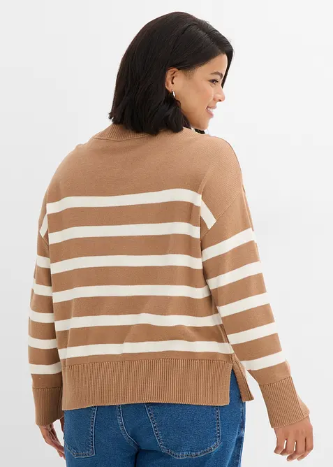 Pull en fine maille de coton m&eacute;lang&eacute;, bonprix