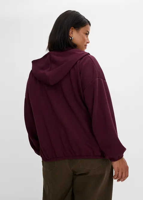 Sweat zipp&eacute; &agrave; capuche et base ballon, bonprix