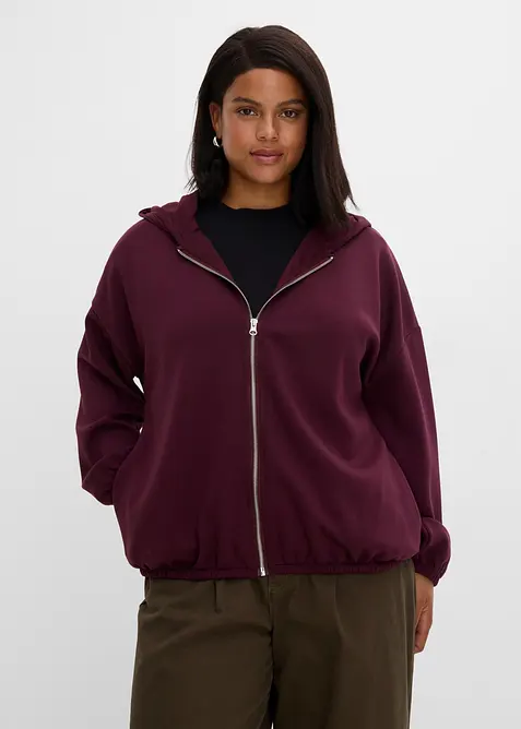 Sweat zipp&eacute; &agrave; capuche et base ballon, bonprix