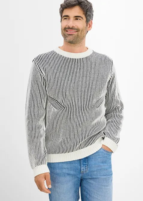 Grobstrick-Pullover aus Baumwoll-Mix, bonprix