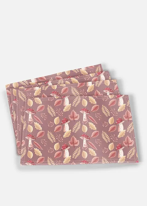 Lot de 4&nbsp;sets de table &agrave; motif automnal, bonprix