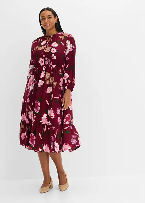 Midikleid aus flie&szlig;ender Viskose, bonprix