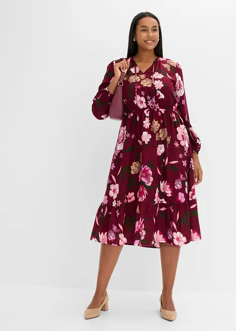 Midikleid aus flie&szlig;ender Viskose, bonprix