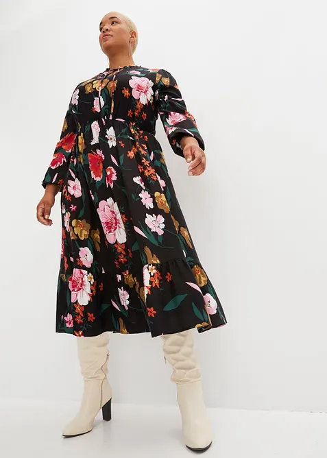 Midikleid aus flie&szlig;ender Viskose, bonprix