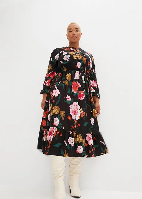Midikleid aus flie&szlig;ender Viskose, bonprix