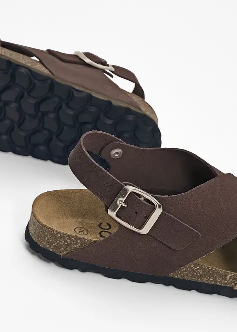 Sandales en cuir, bonprix