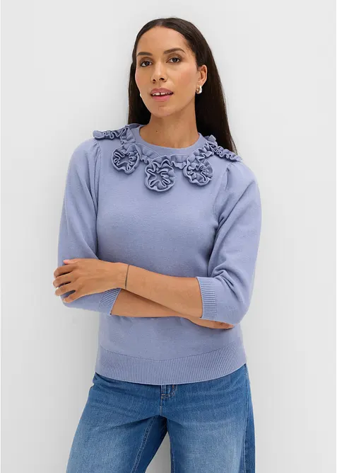 Pullover mit Puff&auml;rmeln, bonprix