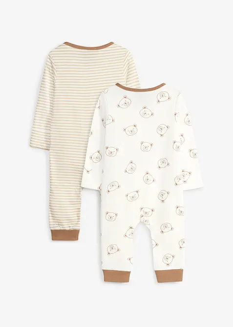 Lot de 2 combipyjamas en jersey 100% coton, bonprix
