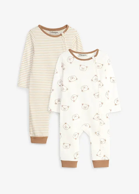 Lot de 2 combipyjamas en jersey 100% coton, bonprix