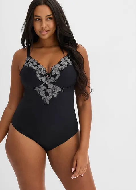 Body sculptant brod&eacute; sans armatures, maintien fort, bonprix