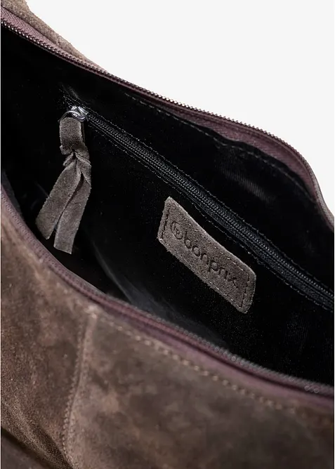 Umh&auml;ngetasche aus Veloursleder, bonprix