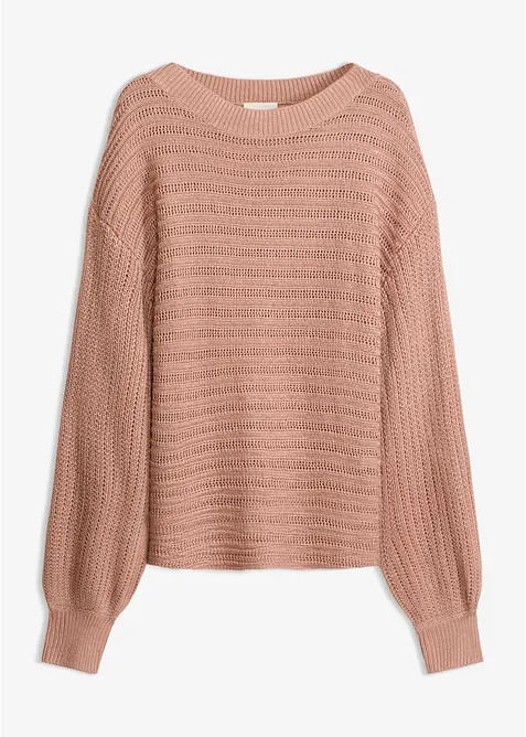 Pull oversize en maille ajour&eacute;e, bonprix