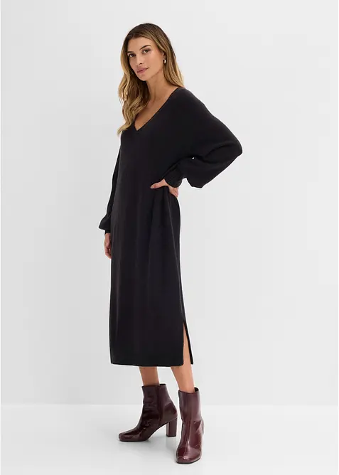 Oversized Strickkleid in Midil&auml;nge, bonprix
