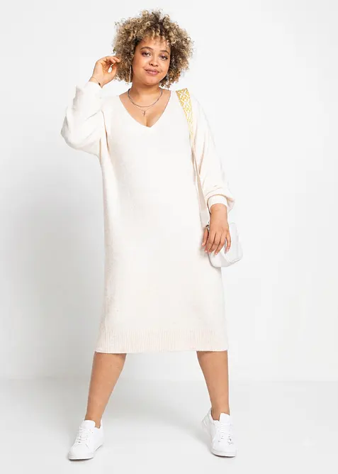 Oversized Strickkleid in Midil&auml;nge, bonprix