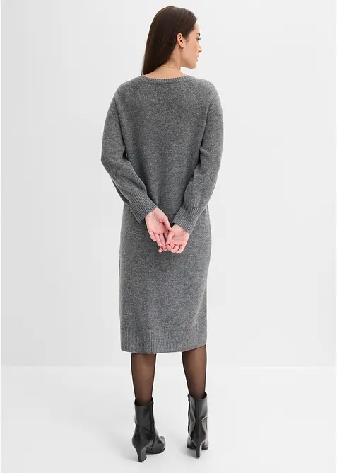 Oversized Strickkleid in Midil&auml;nge, bonprix