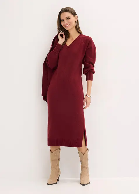 Oversized Strickkleid in Midil&auml;nge, bonprix