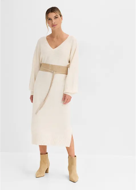 Oversized Strickkleid in Midil&auml;nge, bonprix