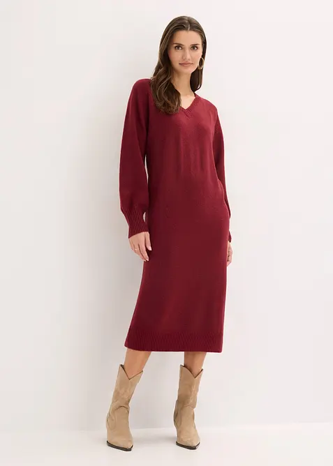 Oversized Strickkleid in Midil&auml;nge, bonprix