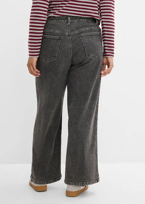 Wide-Leg-Jeans Mid Waist, bonprix