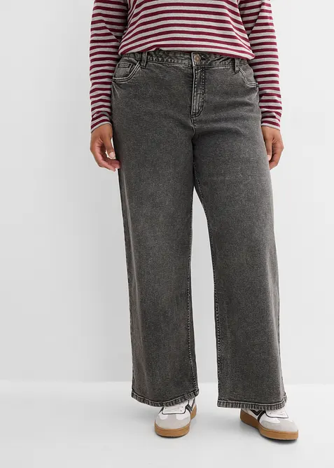 Wide-Leg-Jeans Mid Waist, bonprix