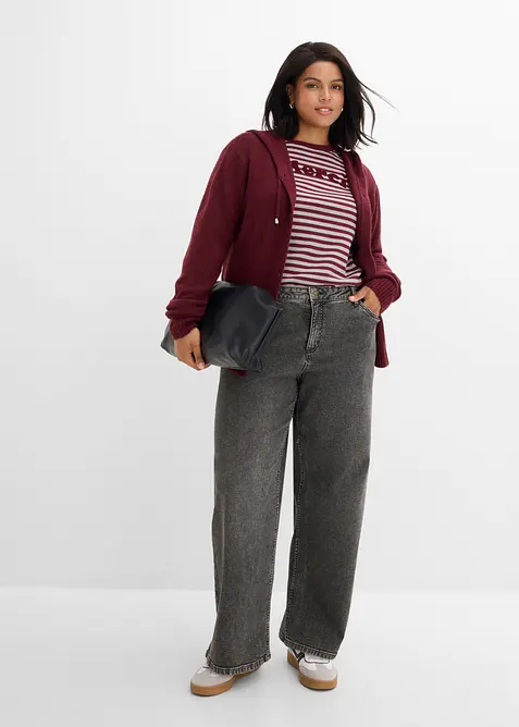 Wide-Leg-Jeans Mid Waist, bonprix