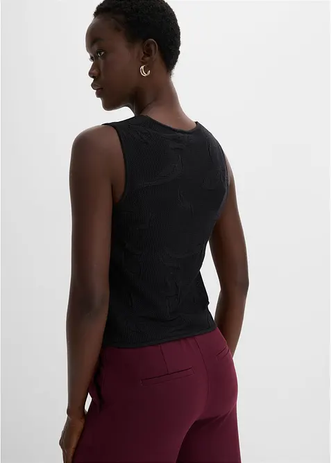 Gilet sans manches en maille, dos ajour&eacute;, bonprix
