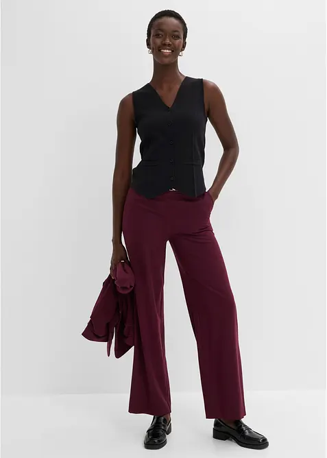 Gilet sans manches en maille, dos ajour&eacute;, bonprix