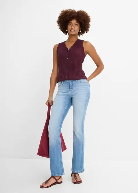 Jean bootcut taille haute, extensible et confortable, bonprix