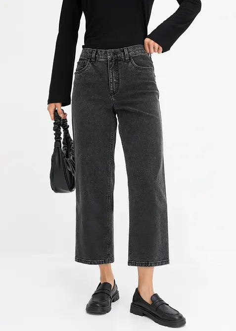 Wide-Leg-Jeans Mid Waist, bonprix